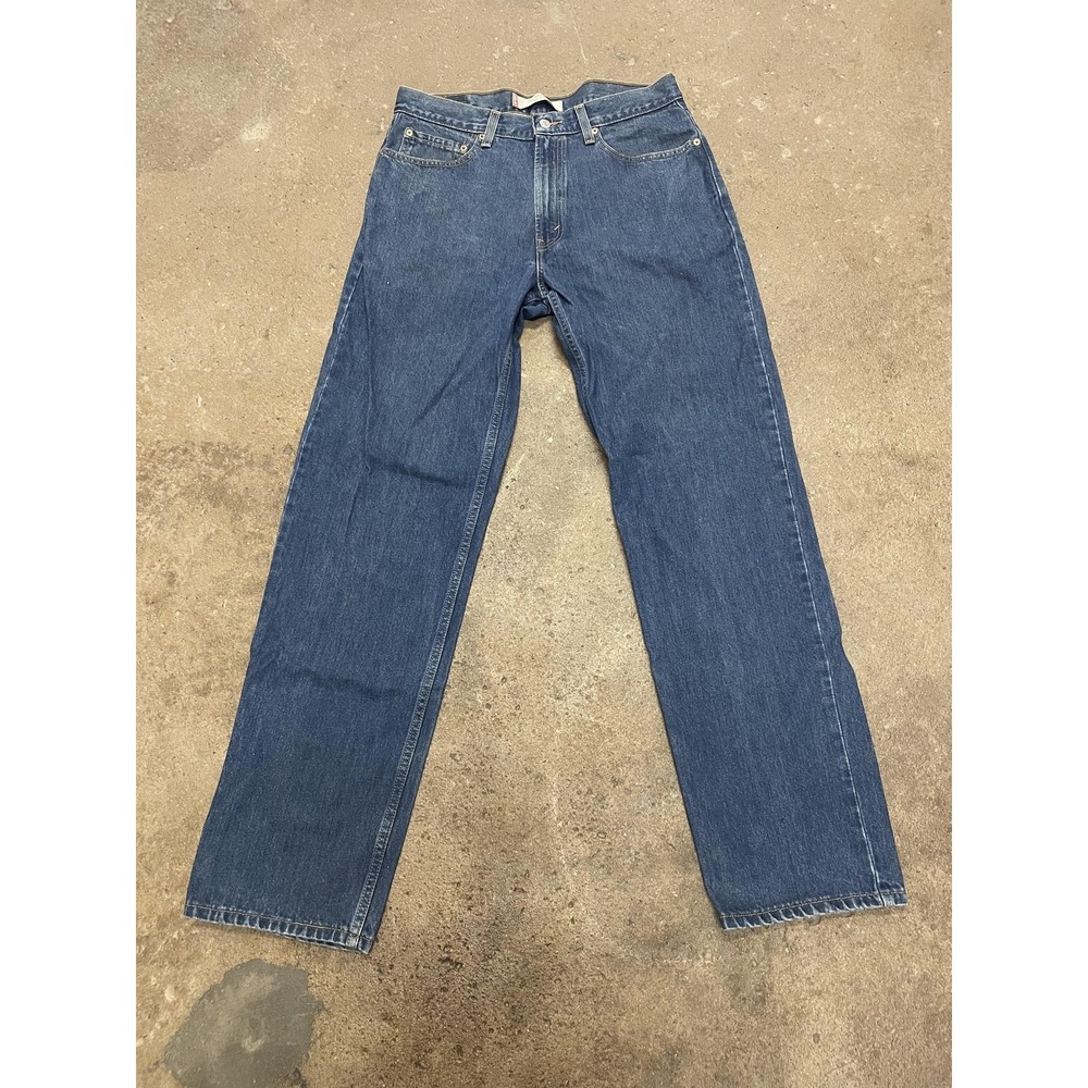 Levis 550 Jeans Mens 34x34 Medium Wash Blue Denim Relaxed Fit Tapered Zip Fly